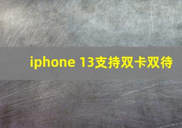 iphone 13支持双卡双待